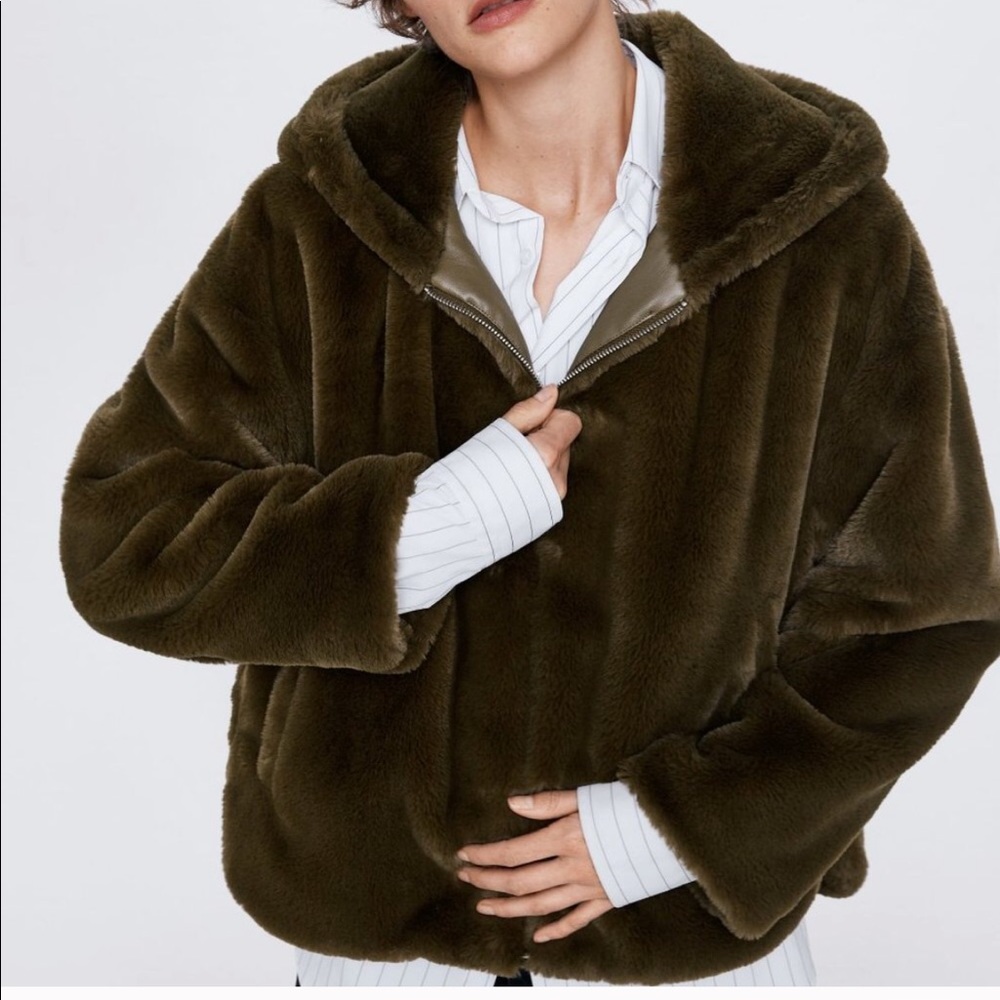 Zara Woman faux fur jacket - Picture 7 of 10